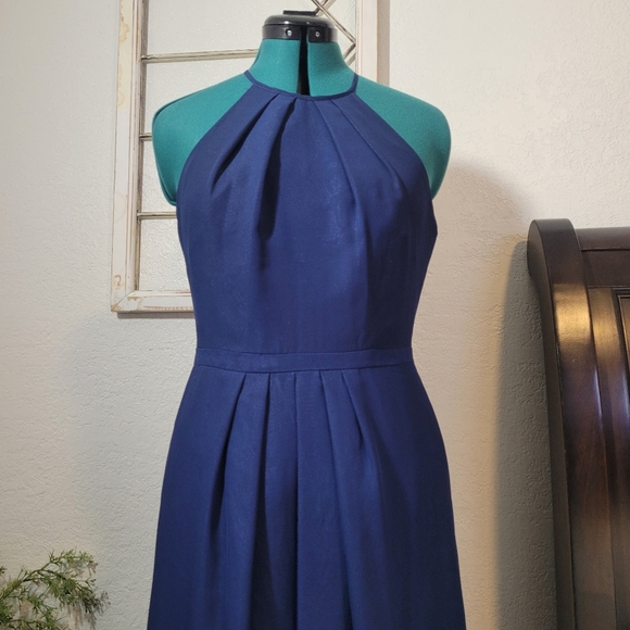 Weddington Way Navy Blue Halter Maxi Dress Size 4 - Picture 2 of 11